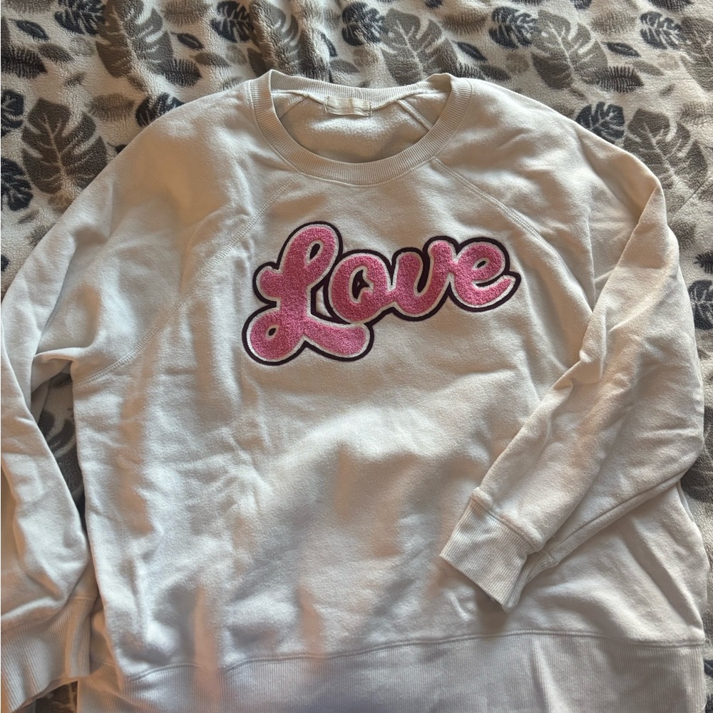 Love Graphic Women's Sweater - White